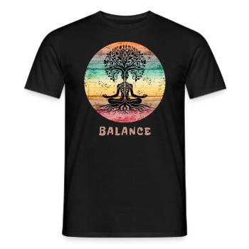 Balance Tree Lover Yoga Teacher - Men's T-Shirt - black - Front - AI Model Male 178 light (178cm)