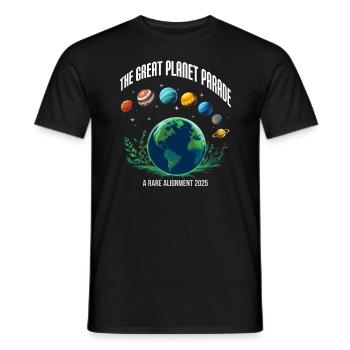 La Grande Parade des Planètes 2025 - T-shirt homme - noir - Devant - AI Model Male 178 light (178cm)