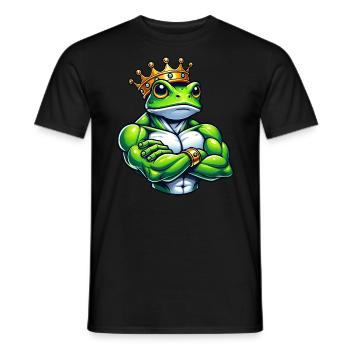 Muskulöser Froschkönig Fitness Workout Training - Männer T-Shirt - Schwarz - Vorne - AI Model Male 178 light (178cm)