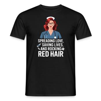 Readhead Nurse Hospital Red Hair RN Ginger Nursing - Men's T-Shirt - black - Front - AI Model Male 178 light (178cm)