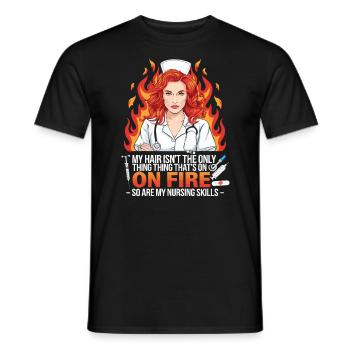Readhead Nurse Hospital Red Hair RN Ginger Nursing - Men's T-Shirt - black - Front - AI Model Male 178 light (178cm)