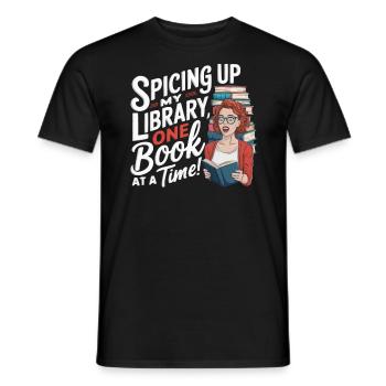 Redhead Bookworm Ginger Hair Reading Books - Men's T-Shirt - black - Front - AI Model Male 178 light (178cm)