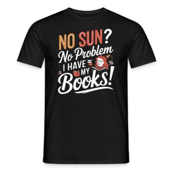 Redhead Bookworm Ginger Hair Reading Books - Men's T-Shirt - black - Front - AI Model Male 178 light (178cm)