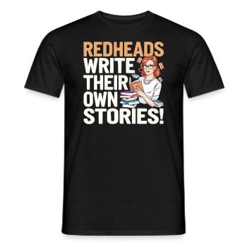 Rothaariger Bücherwurm Ingwer Haare Lesebücher - Männer T-Shirt - Schwarz - Vorne - AI Model Male 178 light (178cm)