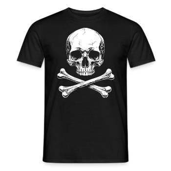 Classic skull with crossed bones - Men's T-Shirt - black - Front - AI Model Male 178 light (178cm)