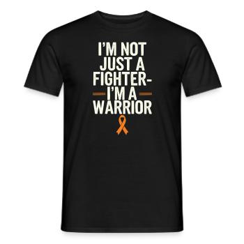 Orange Ribbon Acute Myeloid Leukemia Awareness - Men's T-Shirt - black - Front - AI Model Male 178 light (178cm)