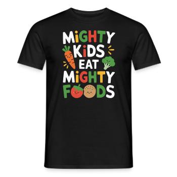 Gesunde Essgewohnheiten für Kinder Essen Sie grün - Männer T-Shirt - Schwarz - Vorne - AI Model Male 178 light (178cm)