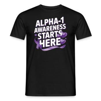 Trouble de la conscience du déficit en alpha-1 antitrypsine - T-shirt homme - noir - Devant - AI Model Male 178 light (178cm)