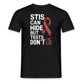 STI Awareness Sexually Transmitted Infections - Men's T-Shirt - black - Front - AI Model Male 178 light (178cm)