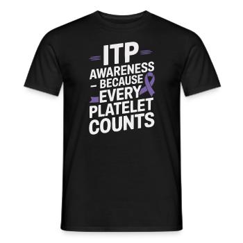 ITP Awareness Immune Thrombocytopenia Platelets - Men's T-Shirt - black - Front - AI Model Male 178 light (178cm)