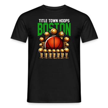 TITLE TOWN HOOPS - BASKETBALL - Men's T-Shirt - black - Front - AI Model Male 178 light (178cm)