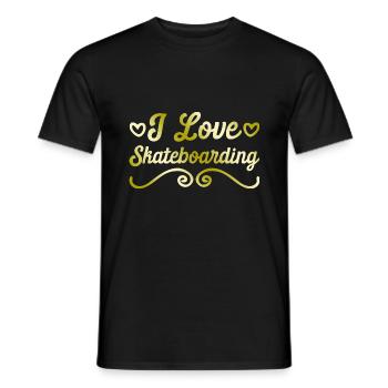 Ich Liebe Skateboard - Männer T-Shirt - Schwarz - Vorne - AI Model Male 178 light (178cm)