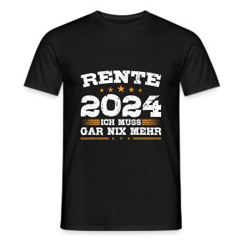 Rente 2024 Rentner - Männer T-Shirt - Schwarz - Vorne - AI Model Male 178 light (178cm)