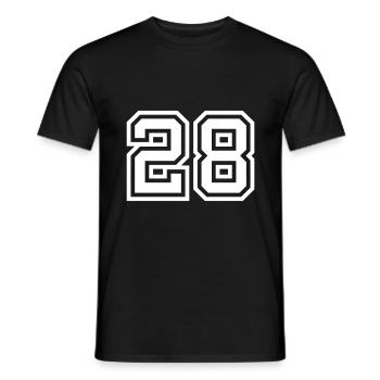 28 Zahl symbol - Männer T-Shirt - Schwarz - Vorne - AI Model Male 178 light (178cm)