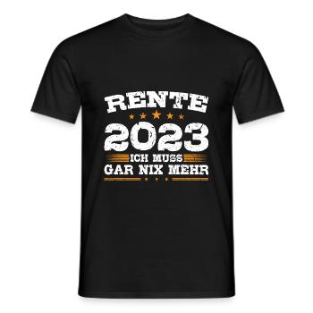 Rente 2023 - Männer T-Shirt - Schwarz - Vorne - AI Model Male 178 light (178cm)