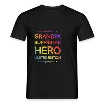 Best Grandpa Hero Saying - Men's T-Shirt - black - Front - AI Model Male 178 light (178cm)