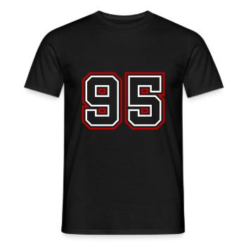 95 Number number - Men's T-Shirt - black - Front - AI Model Male 178 light (178cm)