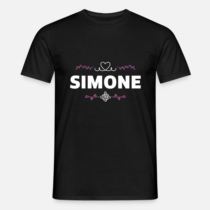 Simone - Männer T-Shirt - Schwarz