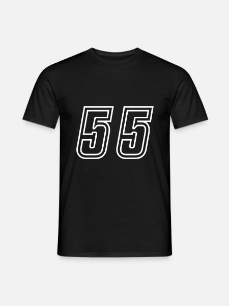 55 Numéro de numéro - T-shirt homme - noir