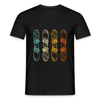 Retro Snowboard Snowboarder Vintage - Männer T-Shirt - Schwarz - Vorne - AI Model Male 178 light (178cm)
