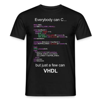 VHDL HDL FPGA Developer Electrical Engineering Engineer - Men's T-Shirt - black - Front - AI Model Male 178 light (178cm)
