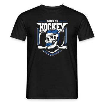 Eishockey Schläger Retro Schädel Geschenk - Männer T-Shirt - Schwarz - Vorne - AI Model Male 178 light (178cm)