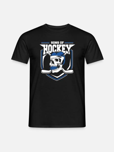 Eishockey Schläger Retro Schädel Geschenk - Mænd T-shirt - sort