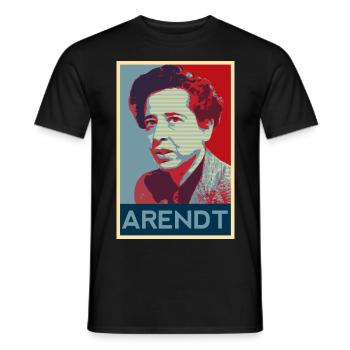 Hannah Arendt Poster - Men's T-Shirt - black - Front - AI Model Male 178 light (178cm)