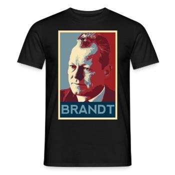 Willy Brandt shirt - Men's T-Shirt - black - Front - AI Model Male 178 light (178cm)