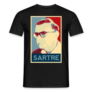 Jean-Paul Sartre Shirt - Männer T-Shirt - Schwarz - Vorne - AI Model Male 178 light (178cm)