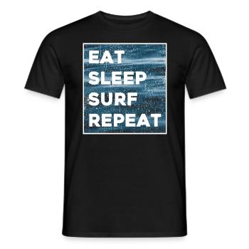 Eat Sleep Surf Repeat - Men's T-Shirt - black - Front - AI Model Male 178 light (178cm)