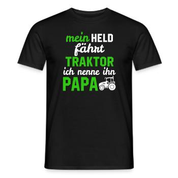 Mein Held fährt Traktor ich nenne ihn papa - Männer T-Shirt - Schwarz - Vorne - AI Model Male 178 light (178cm)