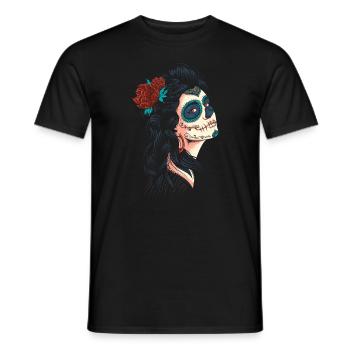 Belle Dame des Morts La Calavera Catrina - T-shirt homme - noir - Devant - AI Model Male 178 light (178cm)