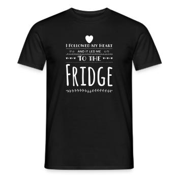 I Followed My Heart And It Led Me To The Fridge - Men's T-Shirt - black - Front - AI Model Male 178 light (178cm)