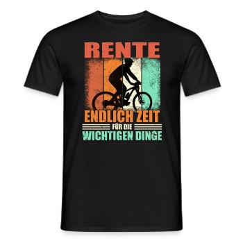 Rente mit Fahrrad - Männer T-Shirt - Schwarz - Vorne - AI Model Male 178 light (178cm)