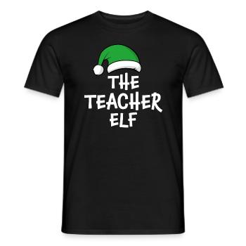 The Teacher Elf - Men's T-Shirt - black - Front - AI Model Male 178 light (178cm)