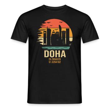 Qatar Doha Doha Qatar - Men's T-Shirt - black - Front - AI Model Male 178 light (178cm)