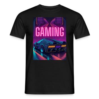 Gaming, Gamer, Neon, Player - T-shirt homme - noir - Devant - AI Model Male 178 light (178cm)