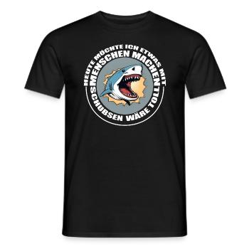 Gerne was mit Menschen machen schubsen wäre toll - Männer T-Shirt - Schwarz - Vorne - AI Model Male 178 light (178cm)