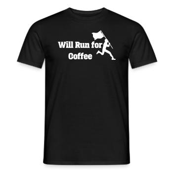 Run for Coffee - Männer T-Shirt - Schwarz - Vorne - AI Model Male 178 light (178cm)