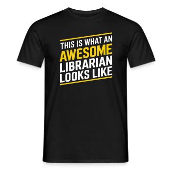This Is What An Awesome Librarian Looks Like - Men's T-Shirt - black - Front - AI Model Male 178 light (178cm)