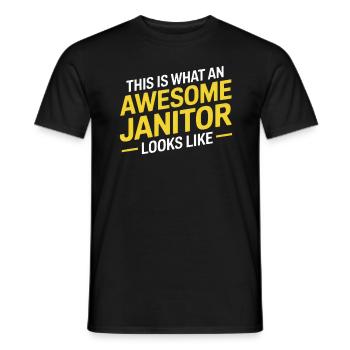 This Is What An Awesome Janitor Looks Like - Men's T-Shirt - black - Front - AI Model Male 178 light (178cm)