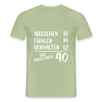 40 Geburtstag 40 Jahre Spruch Lustig - Männer T-Shirt - Sage - Vorne - AI Model Male 178 light (178cm)