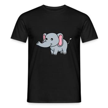 Elephant Comic - Men's T-Shirt - black - Front - AI Model Male 178 light (178cm)