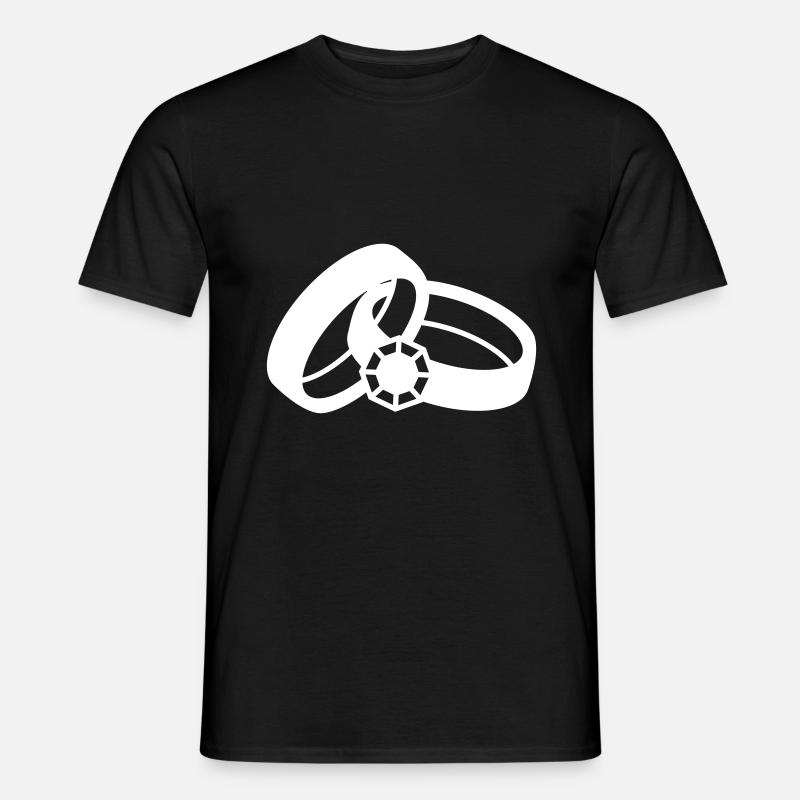 Eheringe Hochzeit - Männer T-Shirt - Schwarz