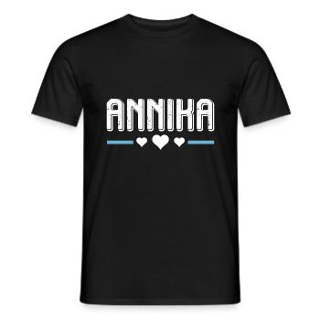 Annika - Männer T-Shirt - Schwarz - Vorne - AI Model Male 178 light (178cm)