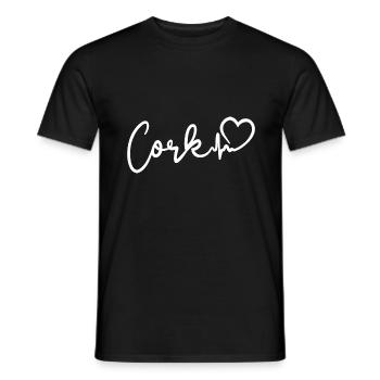 Battement de cœur de liège - T-shirt homme - noir - Devant - AI Model Male 178 light (178cm)