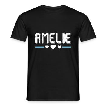 Amelie - Männer T-Shirt - Schwarz - Vorne - AI Model Male 178 light (178cm)