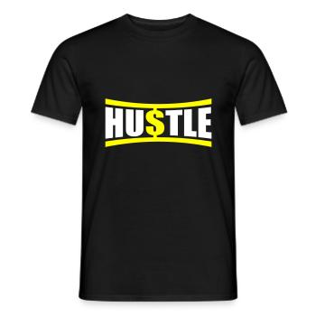 Hustle Spruch - Männer T-Shirt - Schwarz - Vorne - AI Model Male 178 light (178cm)
