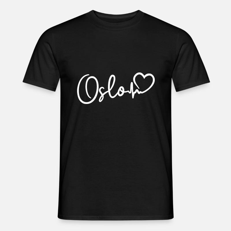 Oslo Herzschlag - Männer T-Shirt - Schwarz